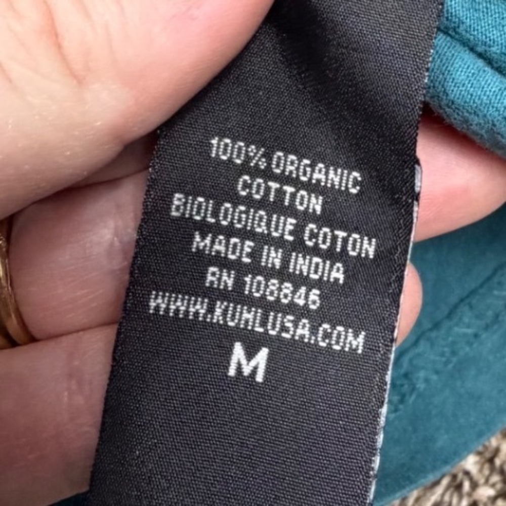 Kuhl Kember Organic Peached Cotton Jacket Teal Blue Full Zip Lightweight Women M - Picture 6 of 12